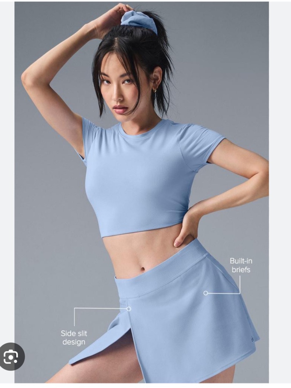 Alo Soft Seashell Blue Backspin Skirt - Product sold out online